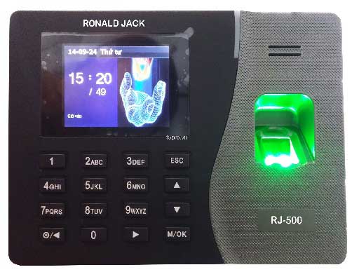 Máy chấm công vân tay và thẻ cảm ứng RONALD JACK RJ500