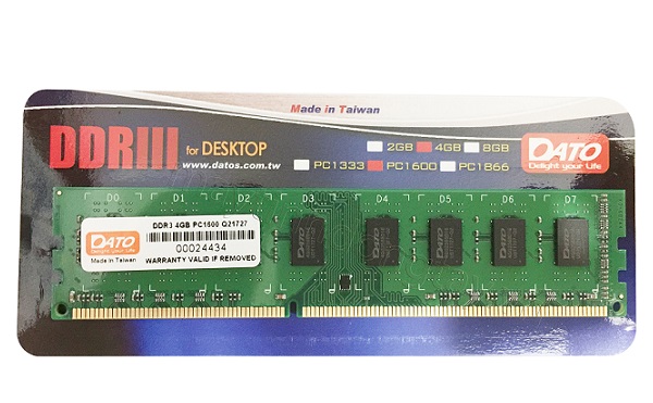 RAM Desktop DATO DDR3 4GB 1600MHz 