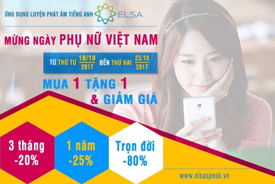 Luyện phát âm Elsa Speak: mua 1 tặng 1 và giảm giá đến 80% Luyện phát âm Elsa Speak: mua 1 tặng 1 và giảm giá đến 80%