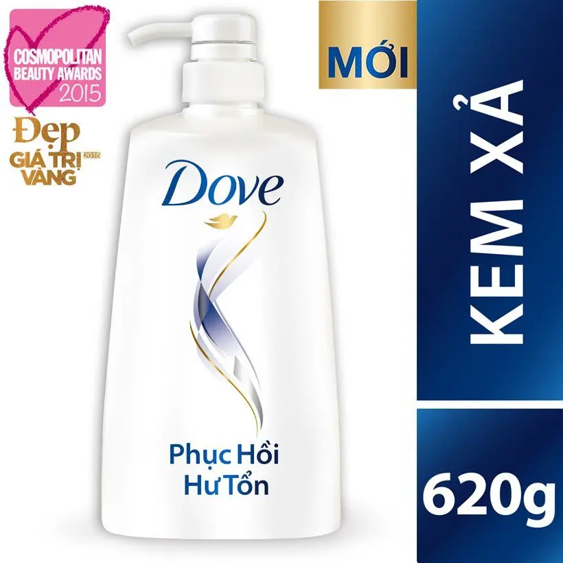 kem xả Dove phục hồi hư tổn 620g tặng khăn 