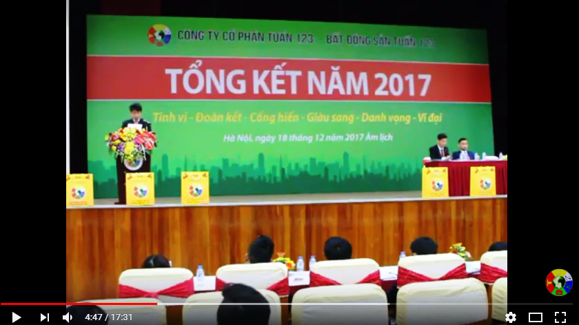 Đáng đọc: Bài phát biểu của Tổng Giám đốc - Thủ lĩnh TUẤN 123 Tổng kết năm 2017 - Tuấn 123