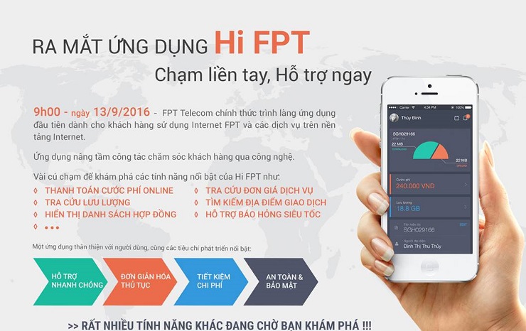 fpt telecom ra mắt ứng dụng hi fpt