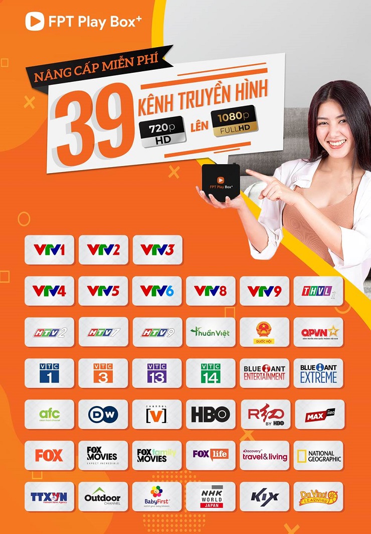 FPT play box nâng cấp 39 kênh truyền hình lên full hd