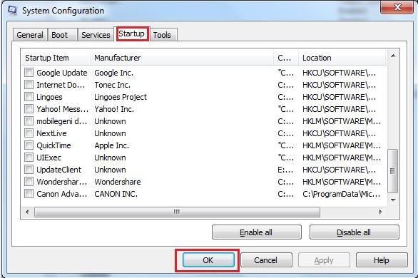 khắc phục lỗi bộ nhớ ram bị đầy bước 2