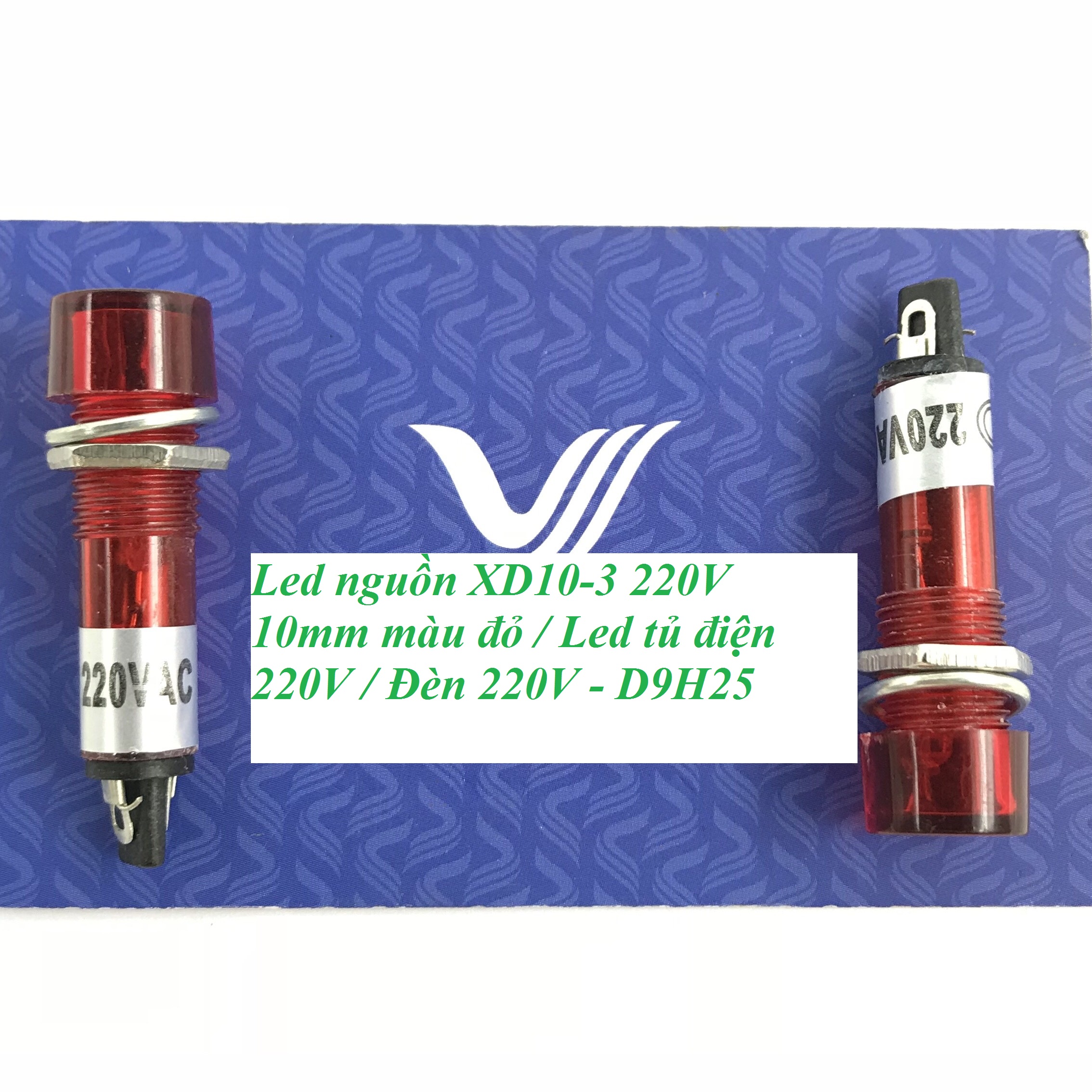 Led nguồn XD10-3 220V 10mm màu đỏ / Led tủ điện 220V / Đèn 220V - D9H25