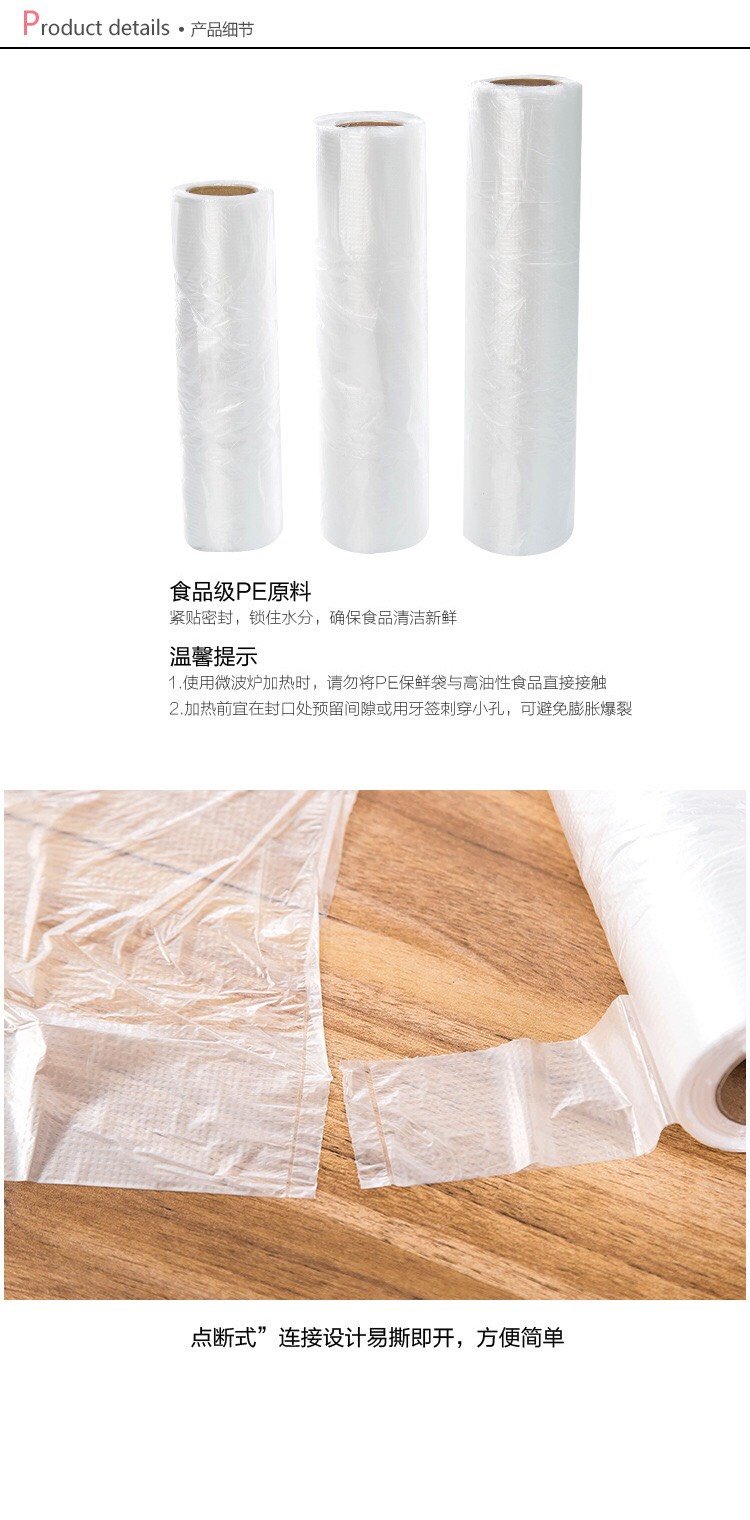 Cuộn 100 túi nilon trung bảo quản thực phẩm tự phân hủy có quai xách (38X30CM)