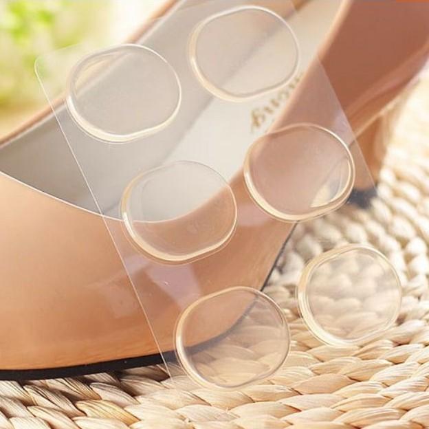 Set 6 miếng lót giày silicon tròn chống trầy xước chân