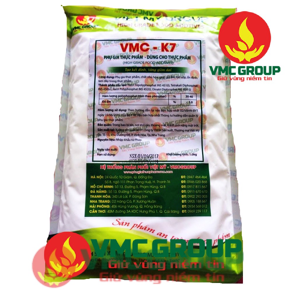 VMC-K7 PHỤ GIA TẠO DAI DÒN CHO GIÒ, CHẢ, CHẢ CÁ, CHẢ MỰC, NEM CHUA