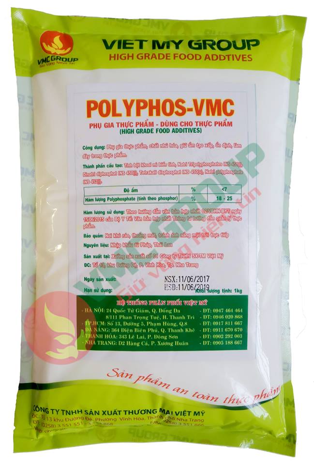 PHOLYPHOS-VMC- PHỤ GIA TẠO KẾT DÍNH CHO GIÒ CHẢ THAY THẾ HÀN THE