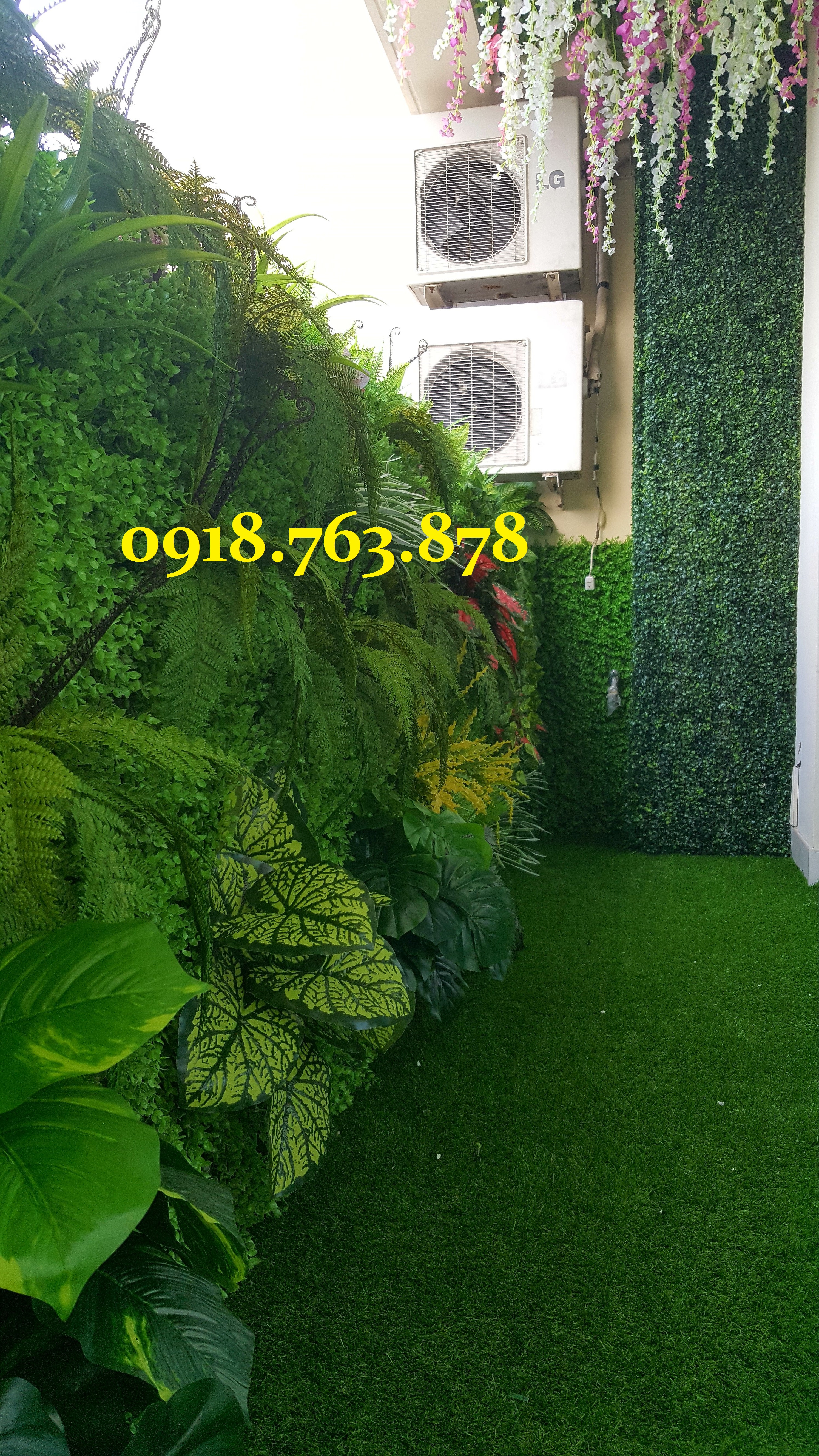tường cây giả ban công tường cây giả ban công