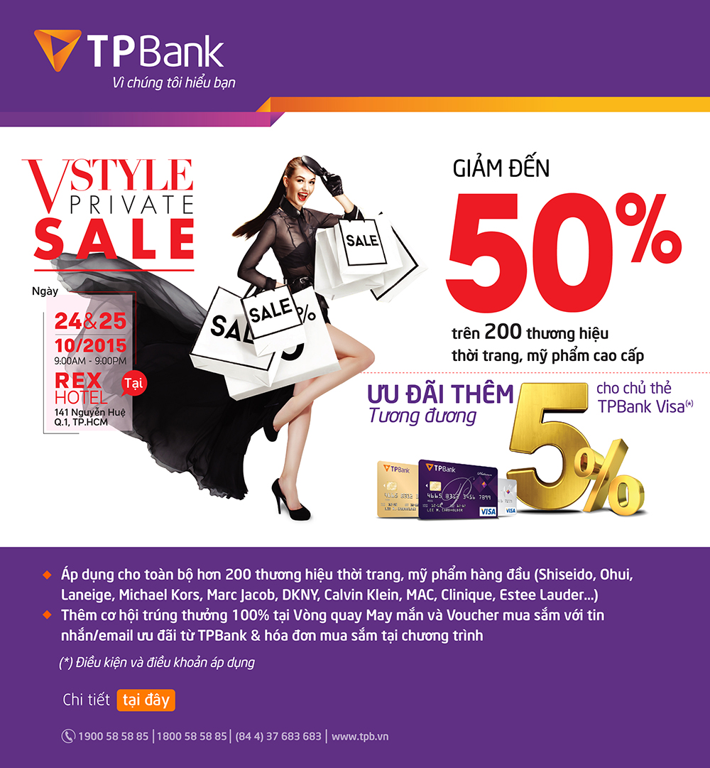 TPBank Visa giảm giá tại “VStyle’s Private Sale”