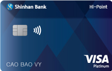 Thẻ tín dụng quốc tế Shinhan Visa Hi-Point hạng Bạch Kim