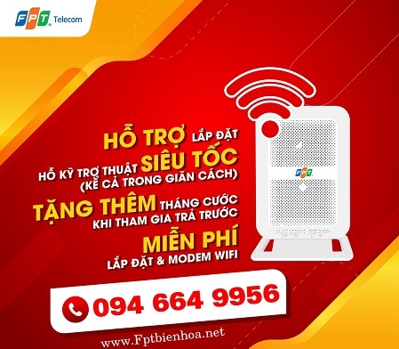 Lắp Mạng WiFI FPT Biên Hòa Miễn Phí 100%, Tặng 3 Tháng Cước Lắp Mạng WiFI FPT Biên Hòa Miễn Phí 100%, Tặng 3 Tháng Cước