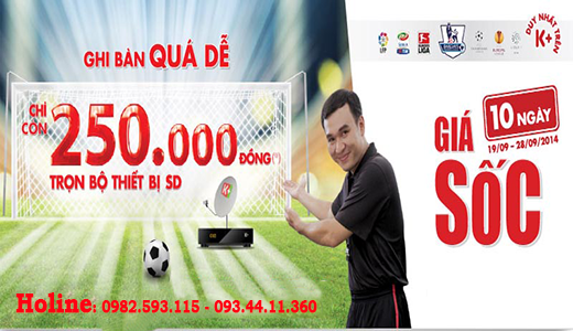 Đầu thu SD của K+ giảm giá sốc chỉ còn 250.000 đồng/bộ Đầu thu SD của K+ giảm giá sốc chỉ còn 250.000 đồng/bộ