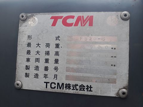 khung nhôm Xe nâng điện cũ TCM , FB20-6, sk:77L02211, 2 tấn, nâng cao 3m, sx 2001