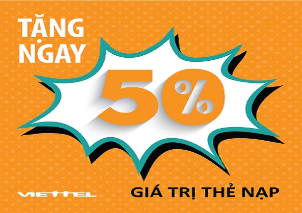 Viettel khuyến mại 50% giá trị thẻ nạp trong ngày 31/05/2017 Viettel khuyến mại 50% giá trị thẻ nạp trong ngày 31/05/2017
