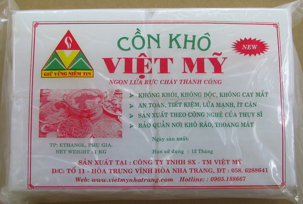 Cồn khô việt nam Cồn khô việt nam