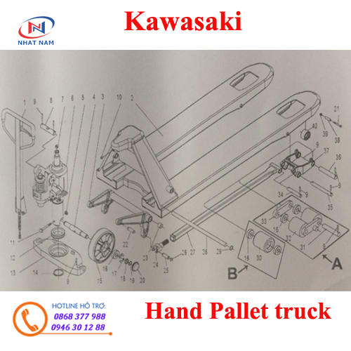 Bộ mã phụ tùng xe nâng tay Kawasaki
