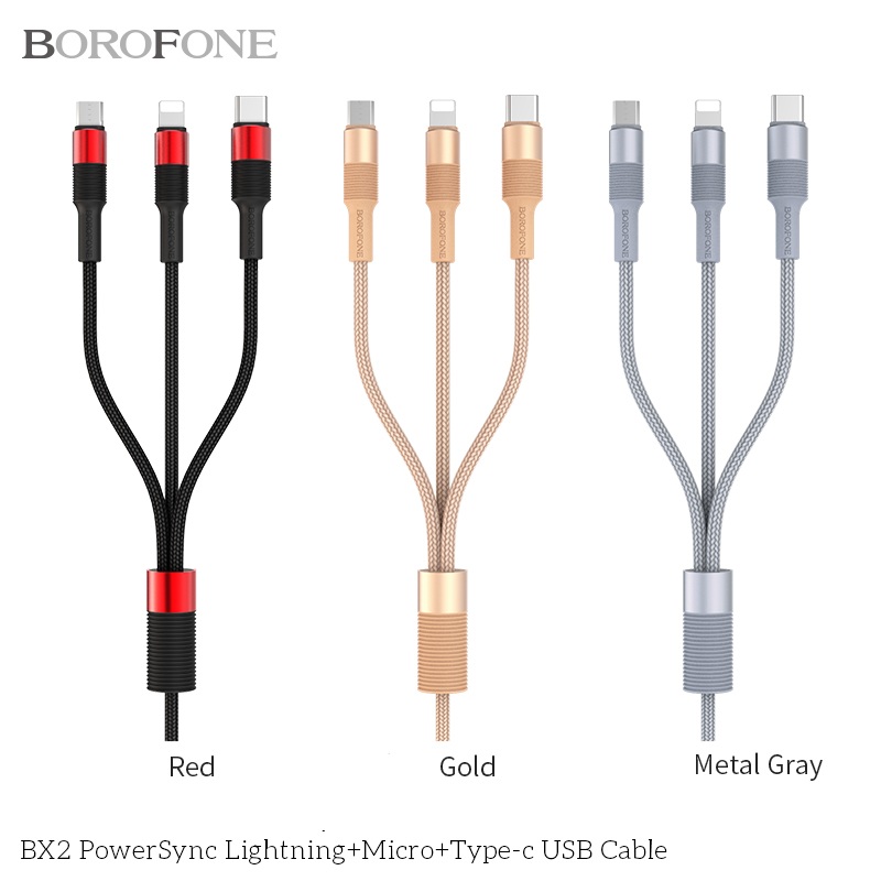 CÁP USB BX2 POWERSYNC - 3 TRONG 1