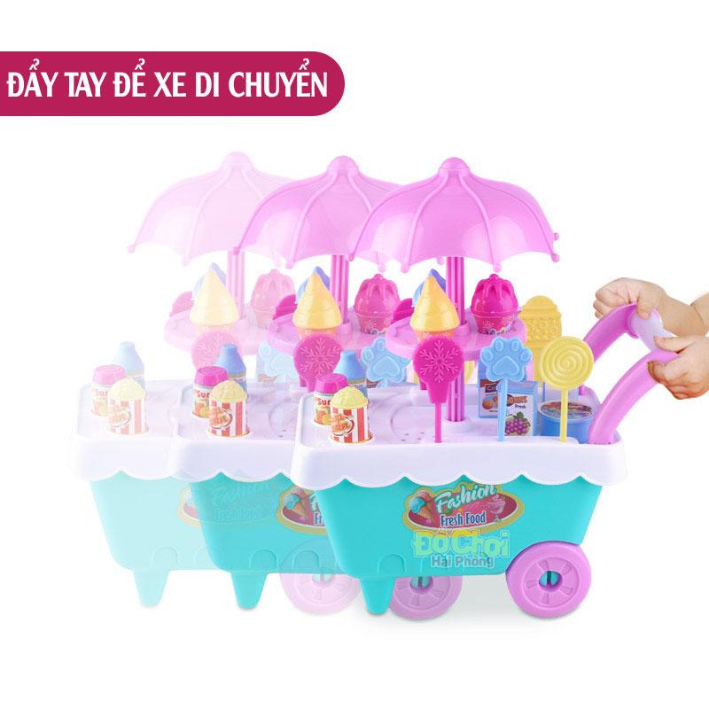 Bộ đồ chơi xe đẩy bán kem 16 món cho bé 