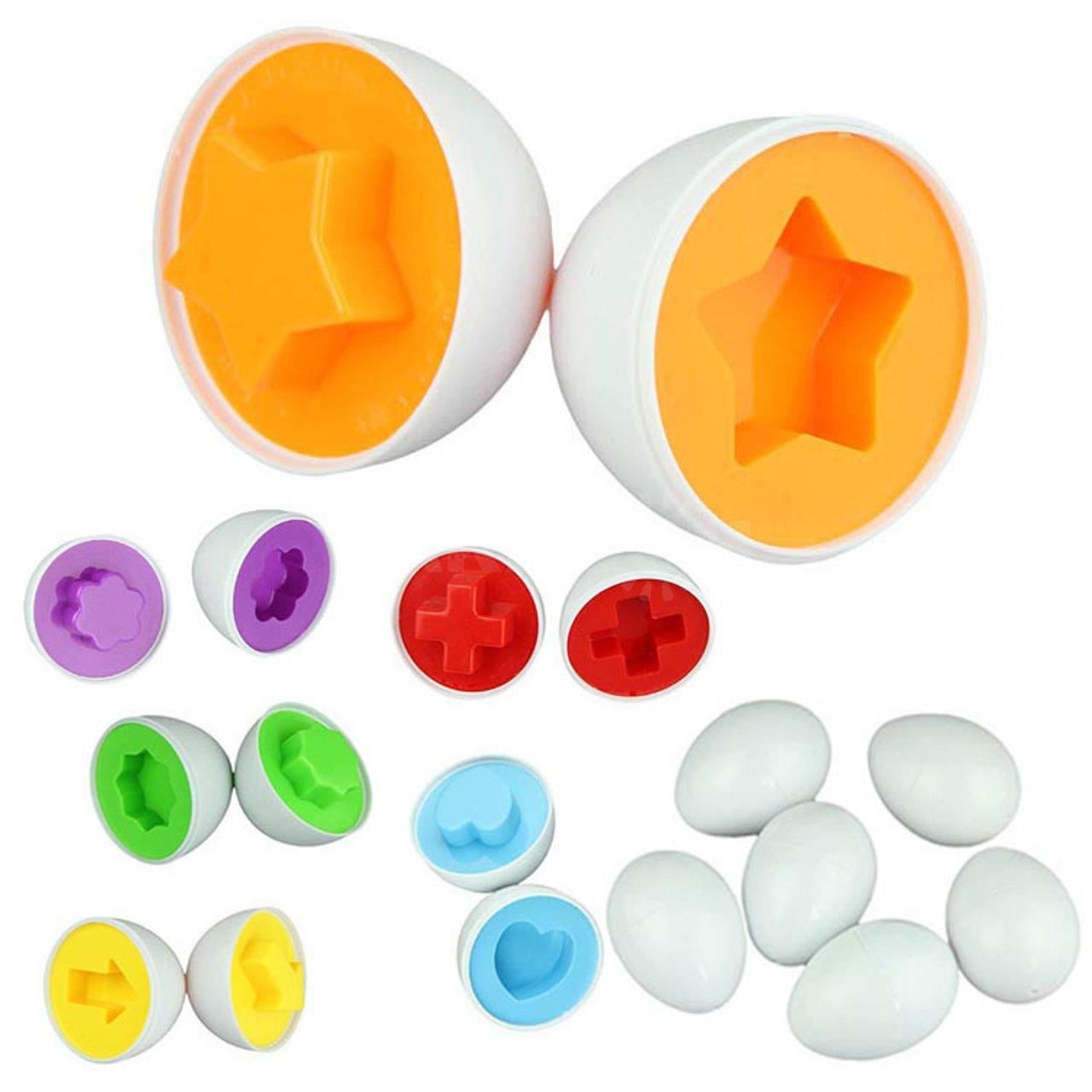 Combo 6 trứng đồ chơi giúp bé học hình ảnh và màu sắc 