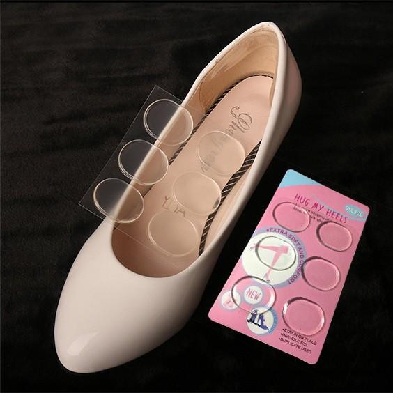 Set 6 miếng lót giày silicon tròn chống trầy xước chân 