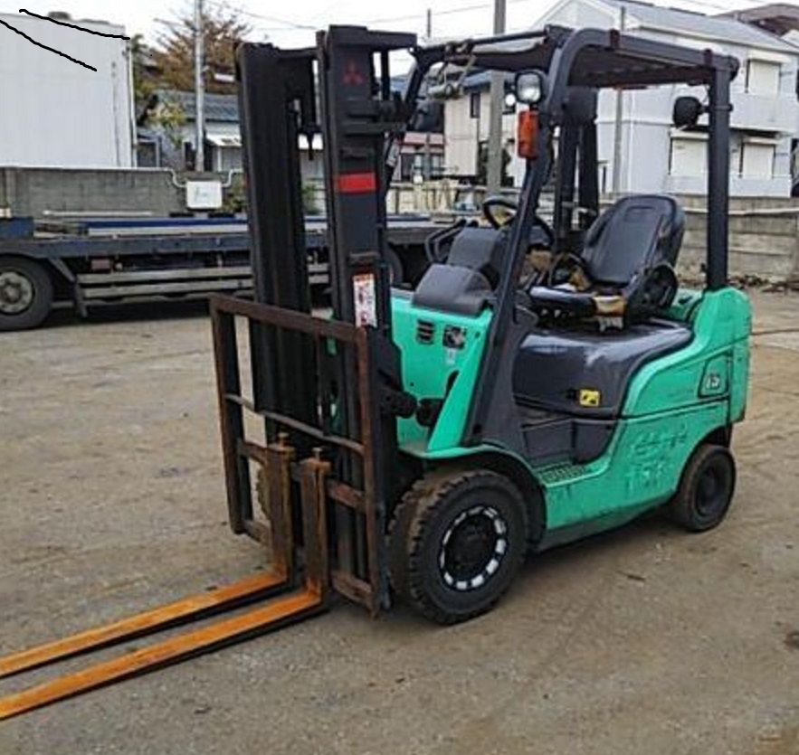 Xe nâng dầu cũ hiệu Mitsubishi KFD15T, tải trọng 1.5 tấn, nâng cao 3m, 2006. Nhập chính ngạch Xe nâng dầu cũ hiệu Mitsubishi KFD15T, tải trọng 1.5 tấn, nâng cao 3m, 2006. Nhập chính ngạch